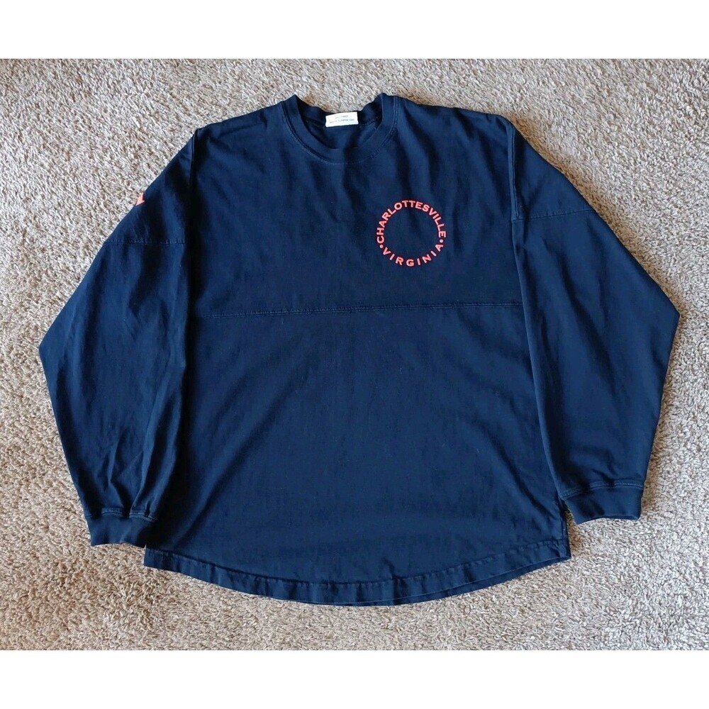 Spirit Jersey Sweatshirt Medium Virgina Graphic Puff Print Blue Long Sleeve - Picture 3 of 7